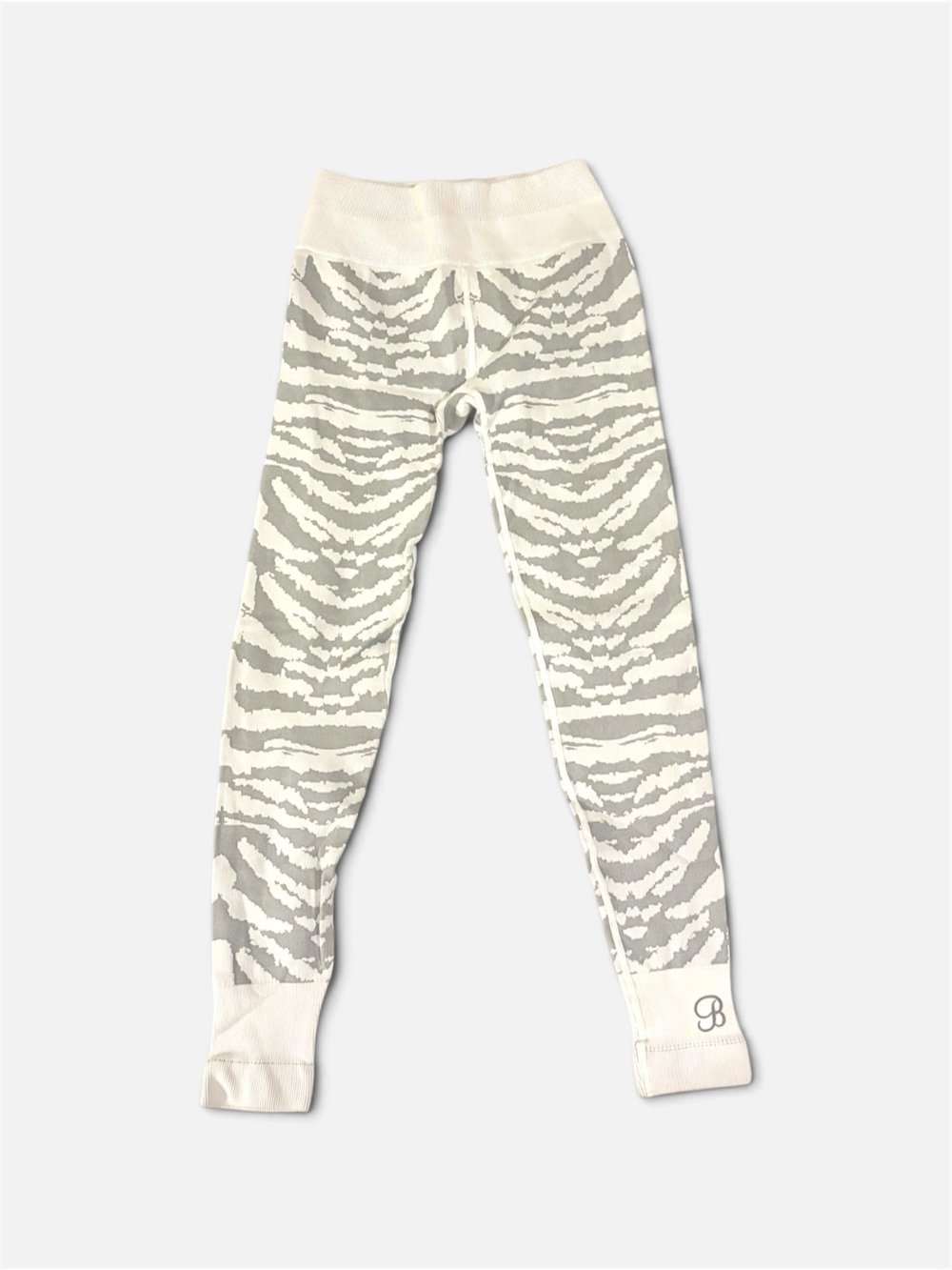 Bombshell Sportswear White & Gray Tiger Print Seamless Leggings XS/S